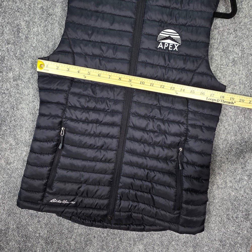 Eddie Bauer Puffer Vest Women Small Black Packable Quilted APEX Logo Utility - Picture 13 of 13